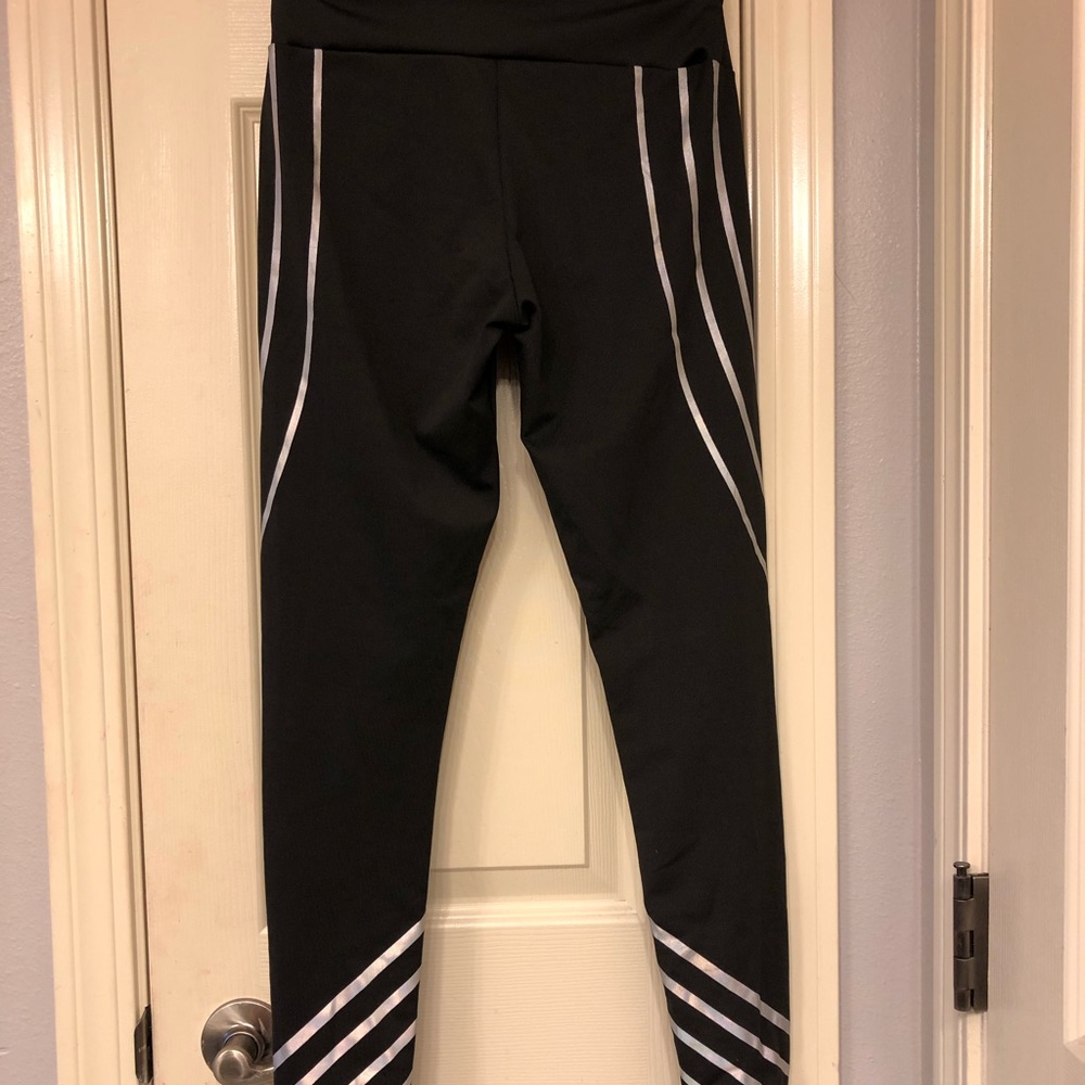 Black and silver leggings! Small size. Comfy.